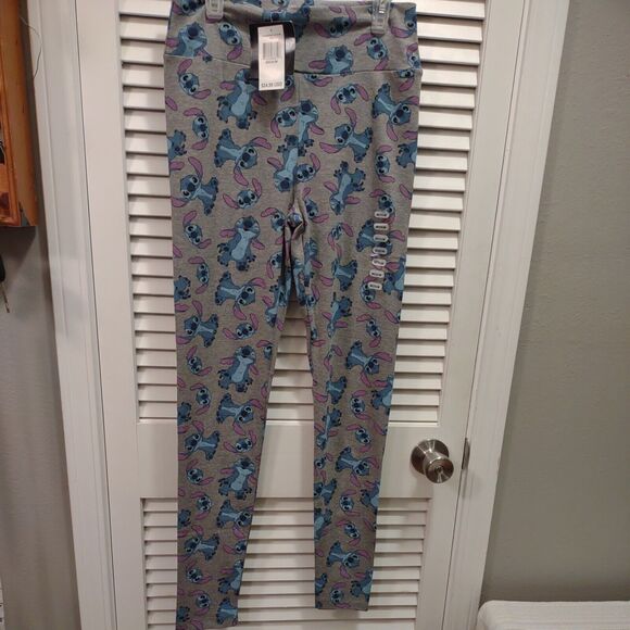 NWT Disney Gray Happy Polyester Blend Stitch Leggings 26" waist size Medium - Picture 1 of 6